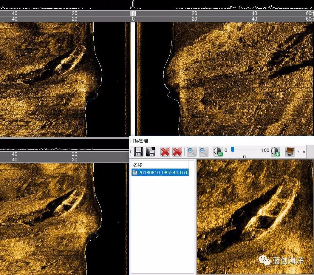 側掃聲納聲圖目標識別案例沉船